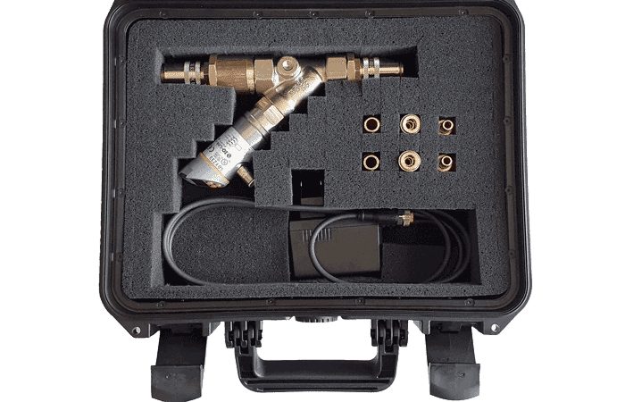 Set for flow measurement: Scope of delivery in practical plastic case with accessories