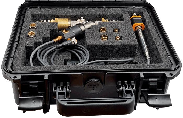 Set for flow measurement HT: Scope of delivery in practical plastic case with accessories
