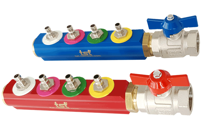 Distributor with color markings