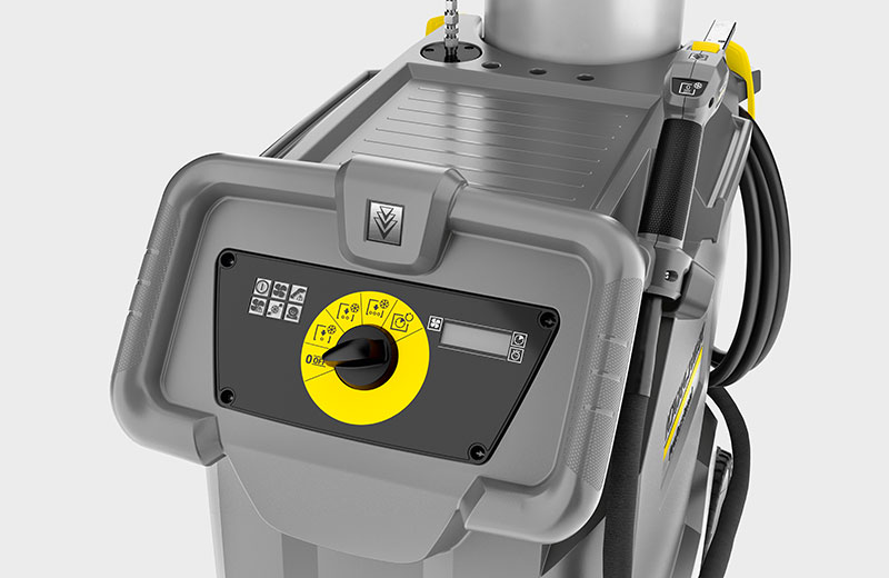 Dry ice blasting unit display