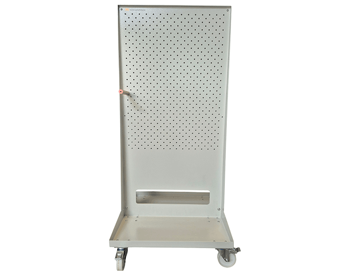 Basic equipment of the hose trolley with perforated sheet metal and drip tray